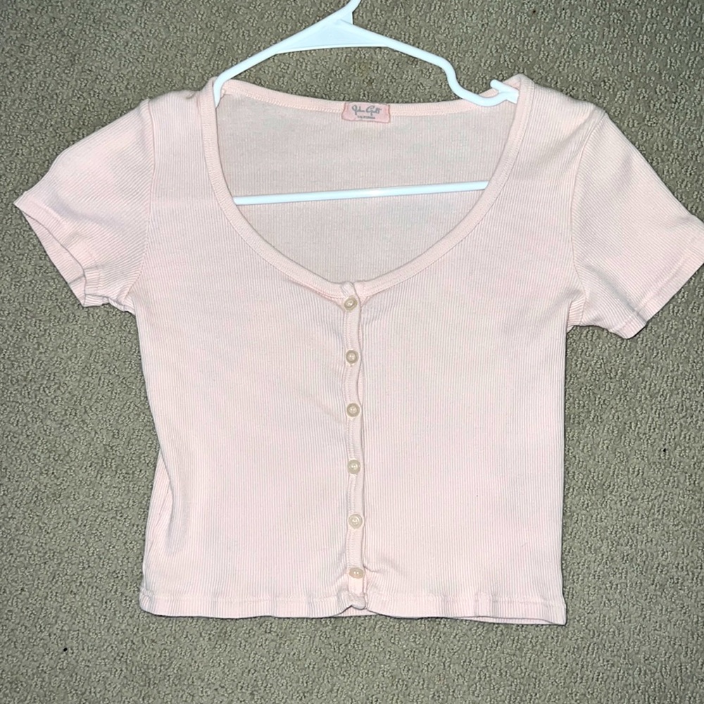 Pink Brandy Melville button top
